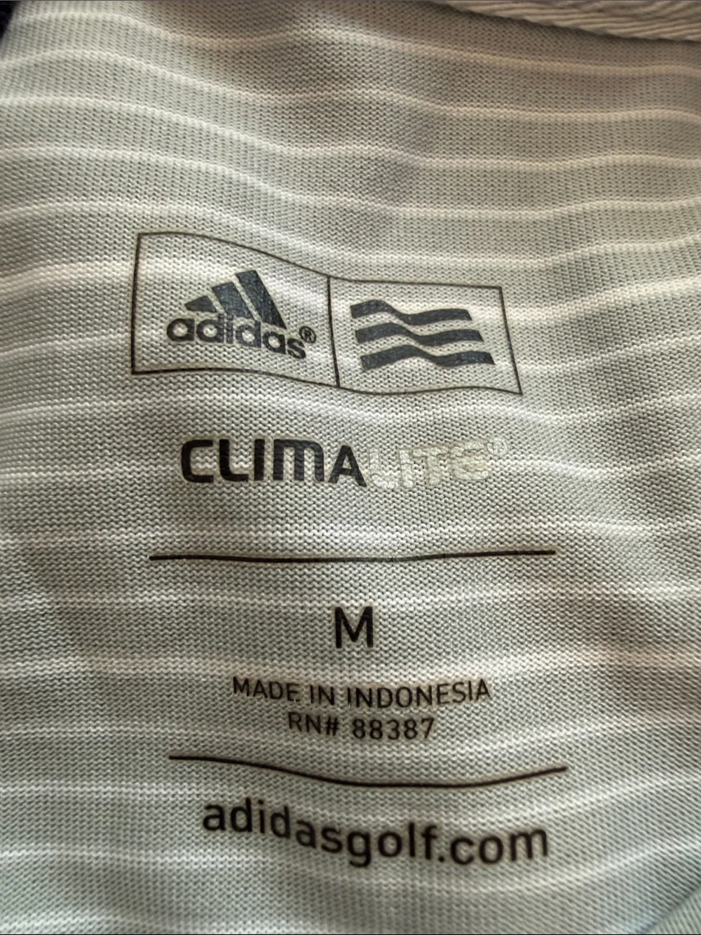 adidas Men’s Light Gray & White Striped Polo